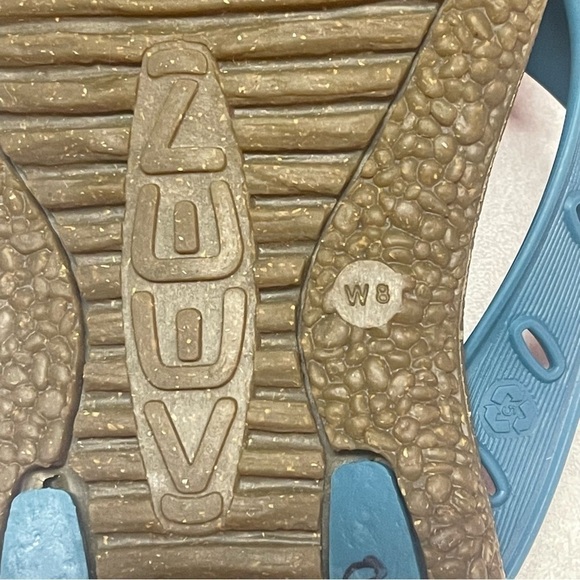 Keen Flip Flops Thongs Slip On Sandals Teal Blue Rubberized Soles Womens Size 8 - Picture 8 of 8